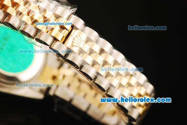 Rolex Datejust Automatic Movement ETA Coating Case with White Dial and Diamond Bezel-Two Tone Strap - Click Image to Close